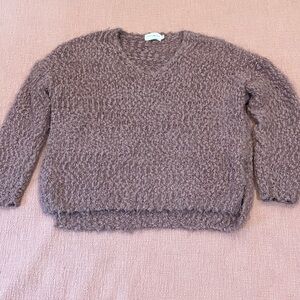 Dreamers whispy Textured dusty rose v-neck Sweater